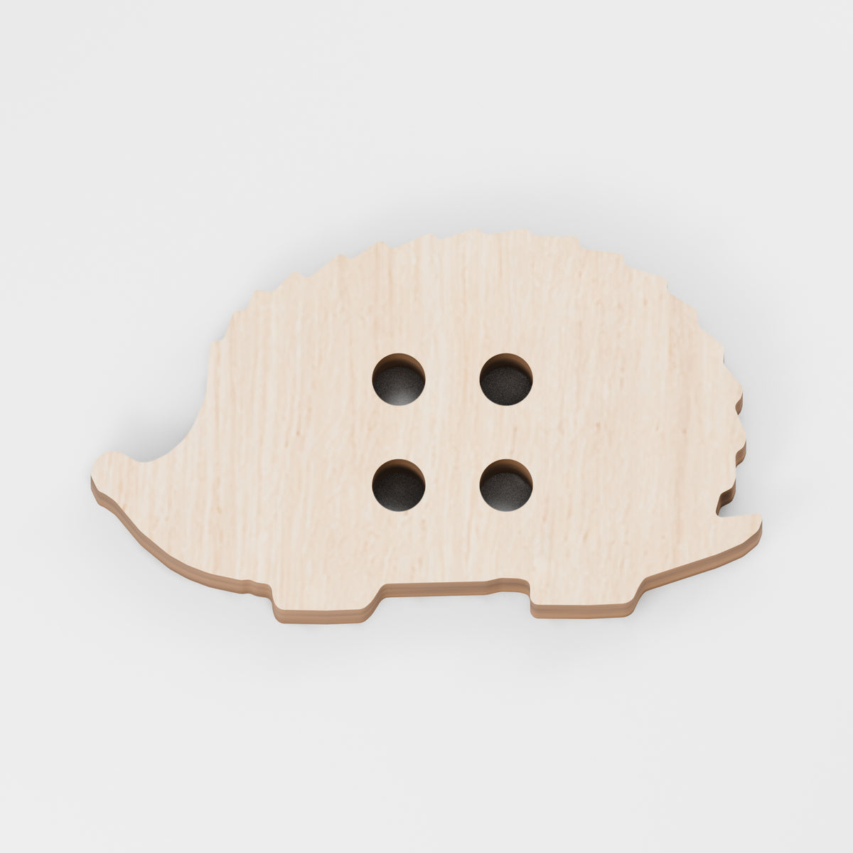 Hedgehog Sewing Buttons — Plywood, 3 mm, 25 × 15 mm, 10