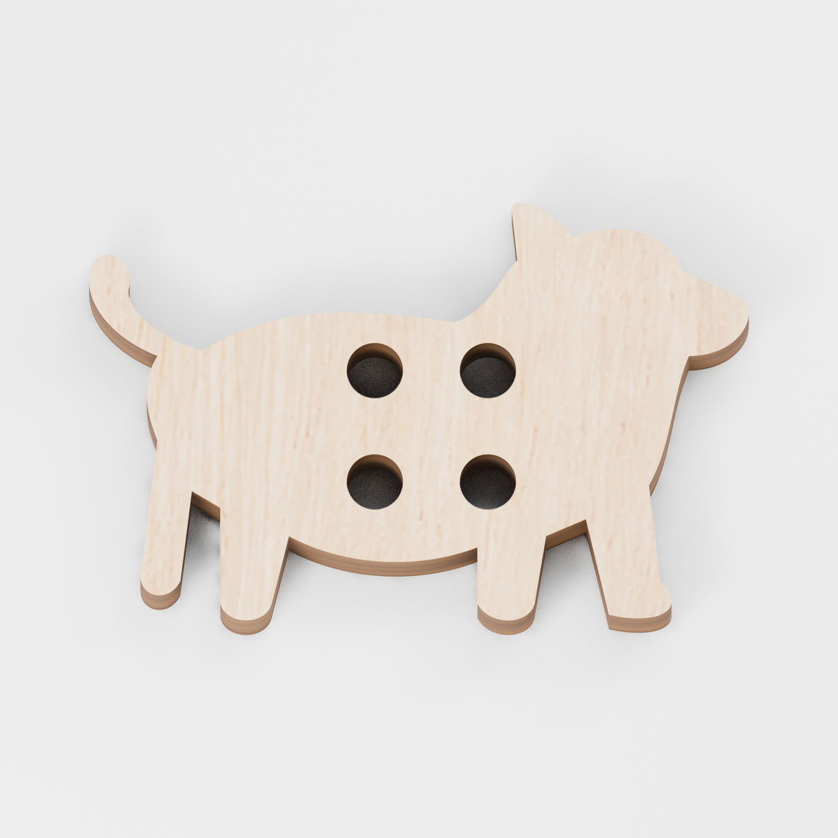 Dog Sewing Buttons — Plywood, 3 mm, 25 × 15 mm, 10