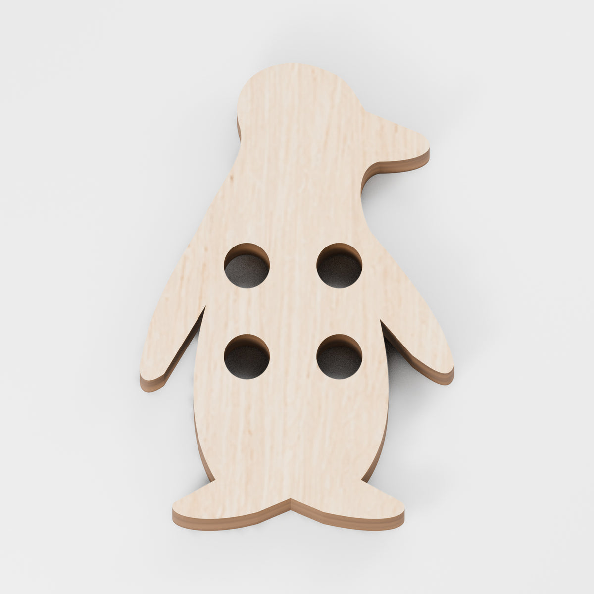 Penguin Sewing Buttons — Plywood, 3 mm, 25 × 20 mm, 10
