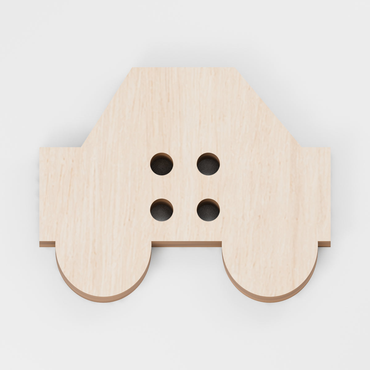 Car Sewing Buttons — Plywood, 3 mm, 25 × 20 mm, 10