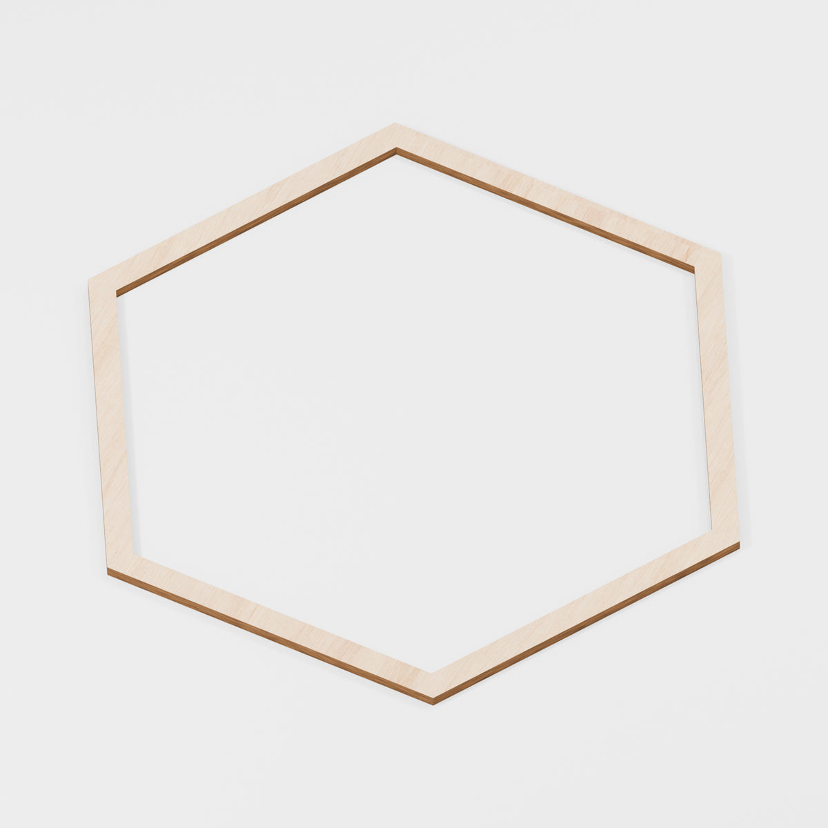 Hexagon Hoop Rings — Plywood, 6 mm, 350 × 303.109 mm outer / 320 × 277.129 mm opening, No holes