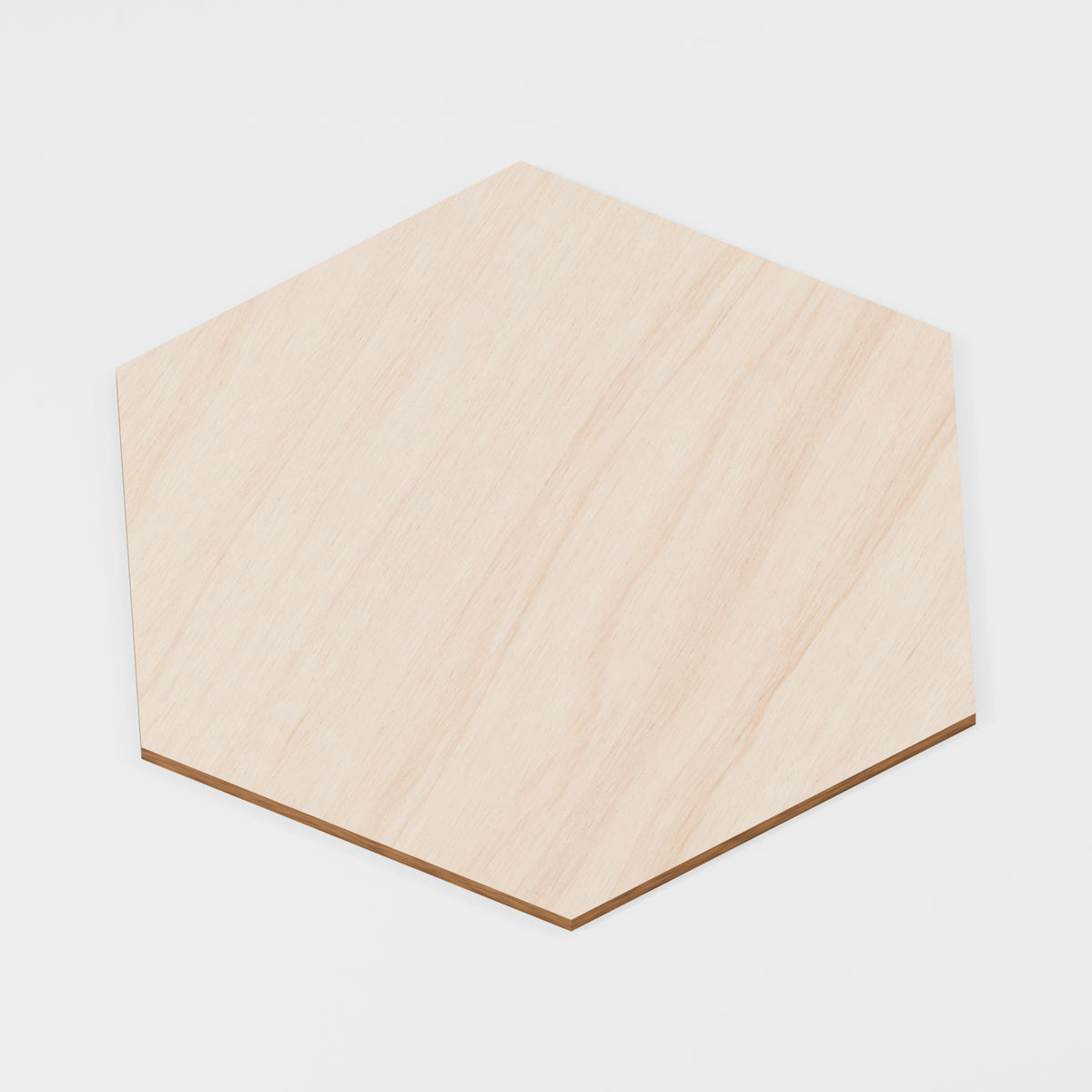 Hexagon Craft Blanks — Plywood, 6 mm, 300 × 259.808 mm, No holes, 50