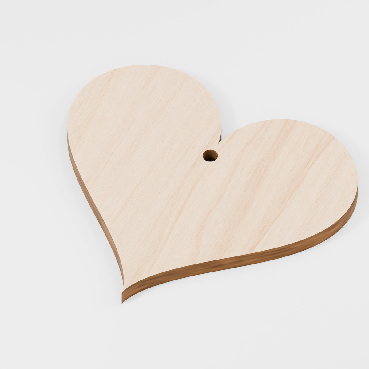 Heart Craft Blanks — Plywood, 6 mm, 100 mm maximum, 5 mm hanging hole, 5
