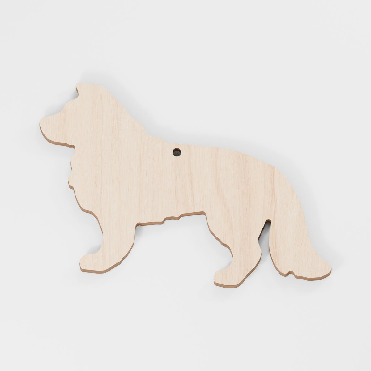 Border Collie Craft Shapes — Plywood, 6 mm, 100 mm maximum, 3 mm hanging hole, 100