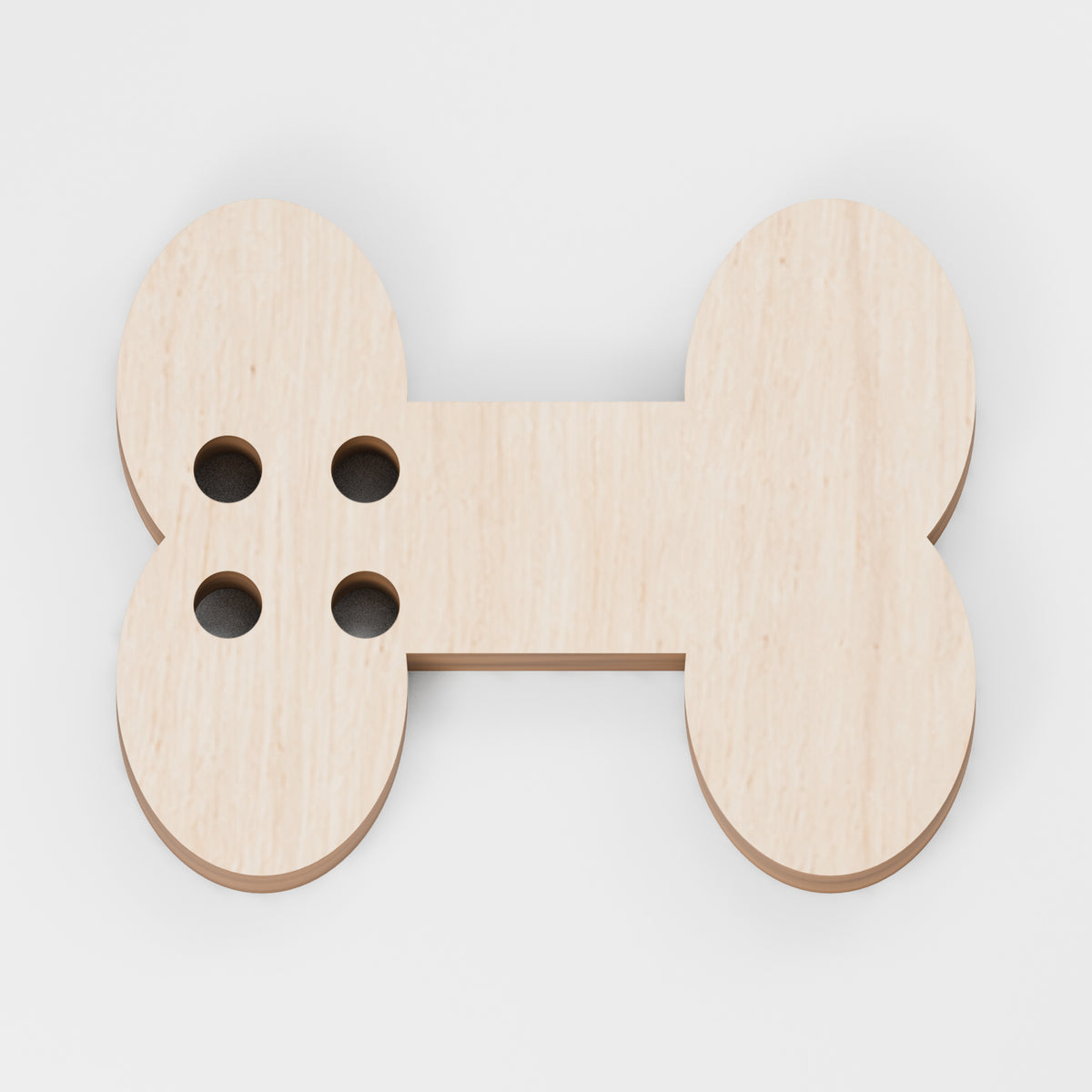 Dog Bone Sewing Buttons — Plywood, 3 mm, 25 × 20 mm, 10