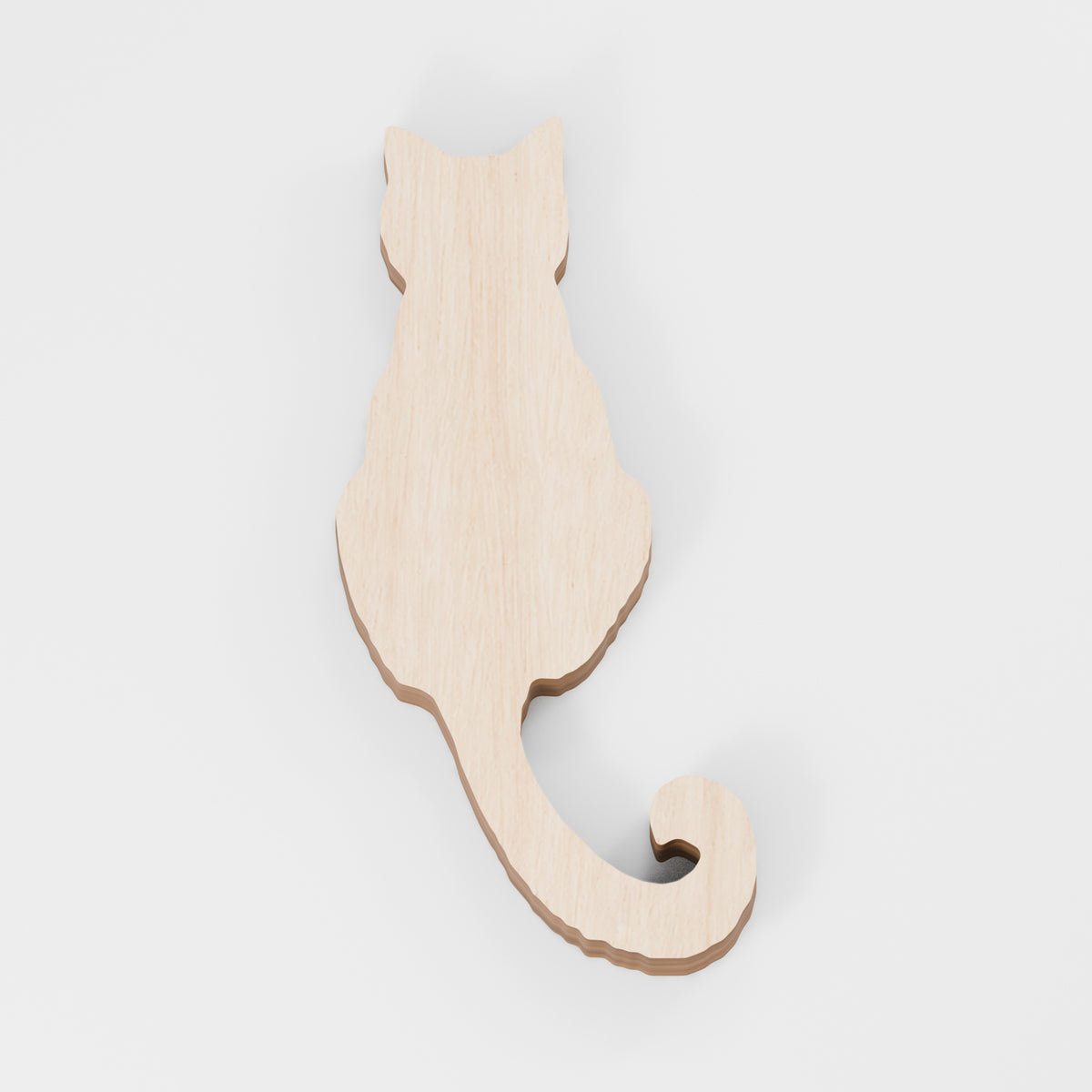 Cat Craft Shapes — Curled-tail sitting, Plywood, 6 mm, 50 mm maximum, No holes, 100