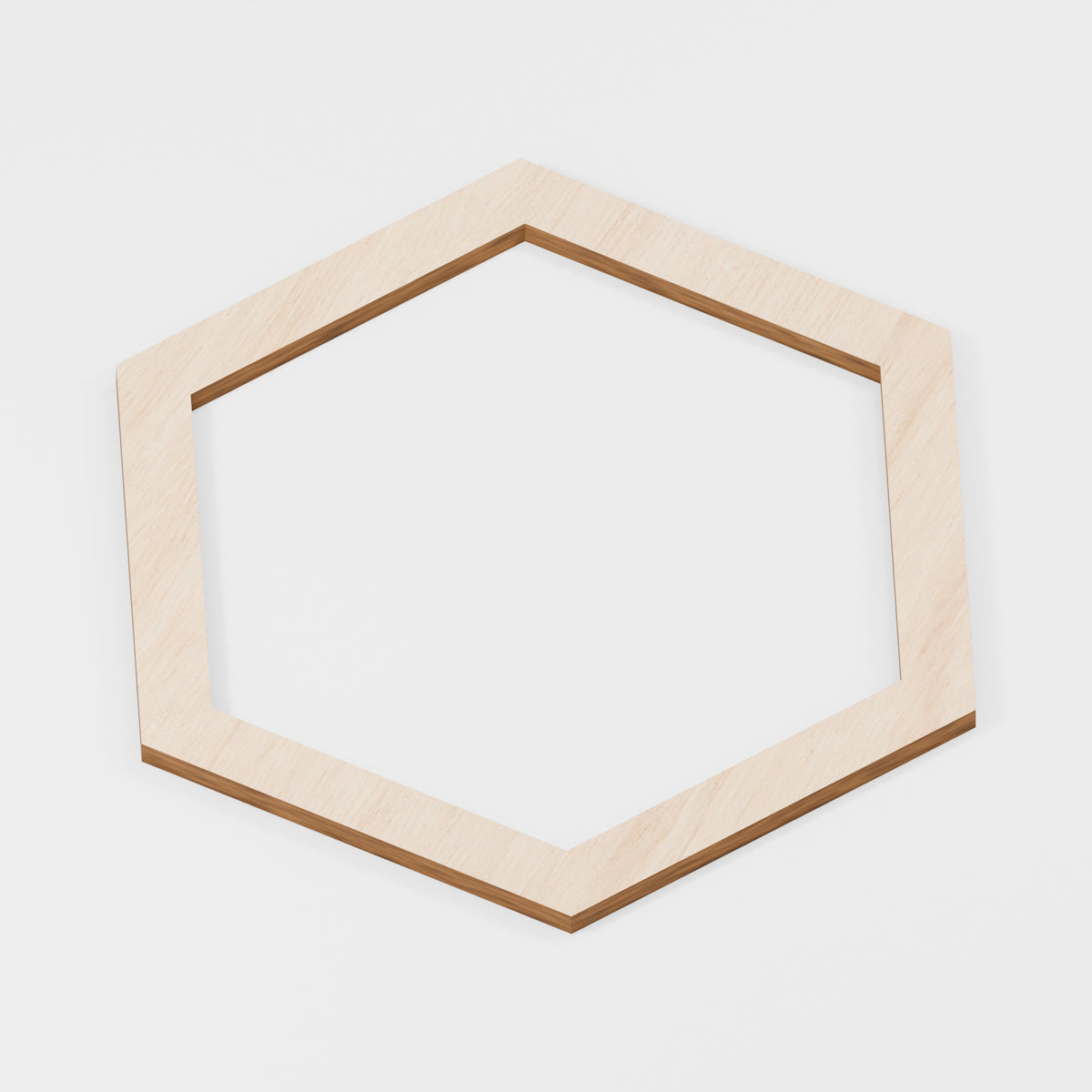 Hexagon Hoop Rings — Plywood, 6 mm, 200 × 173 mm outer / 165.348 × 143 mm opening, No holes, 5