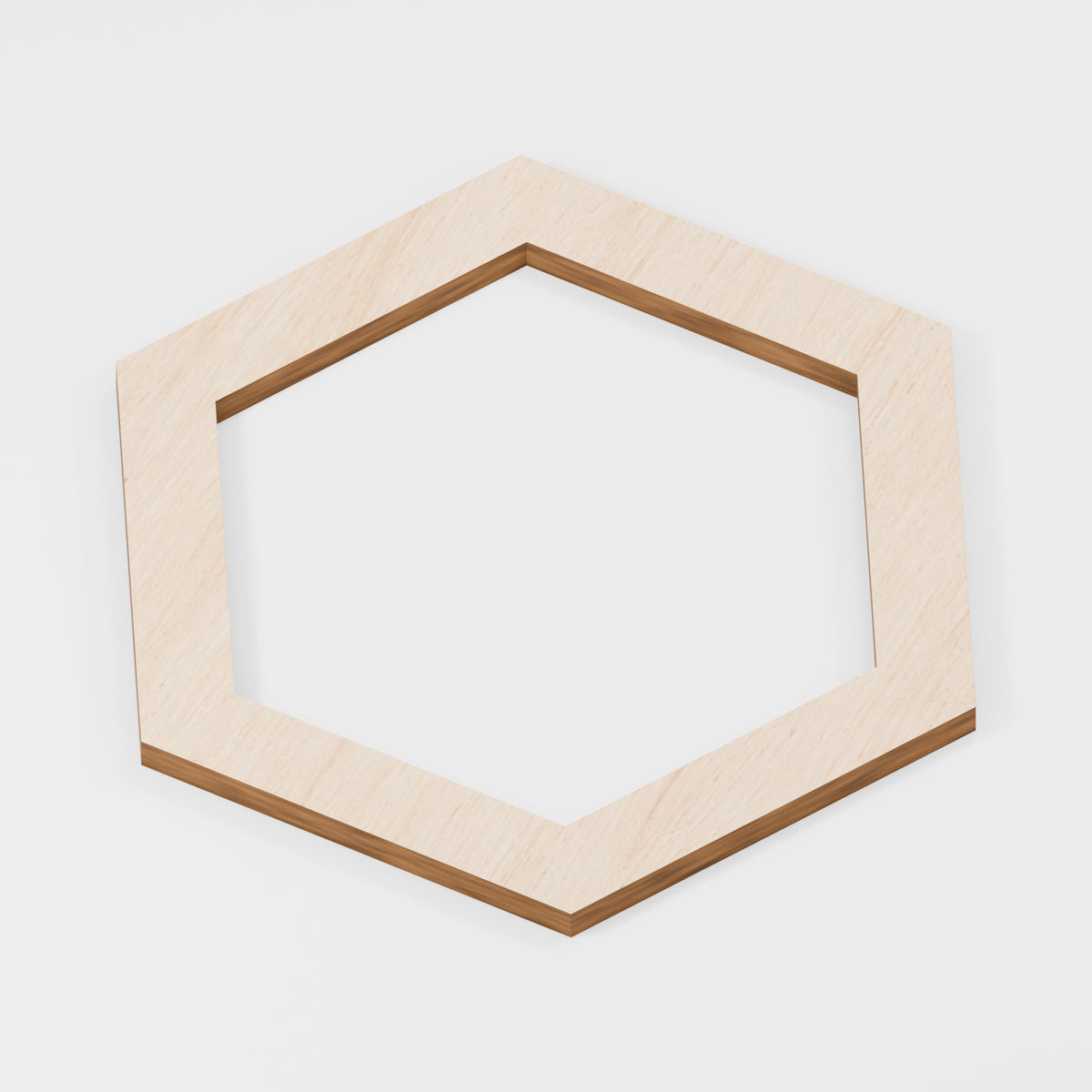 Hexagon Hoop Rings — Plywood, 6 mm, 150 × 130 mm outer / 115.366 × 100 mm opening, No holes, 5