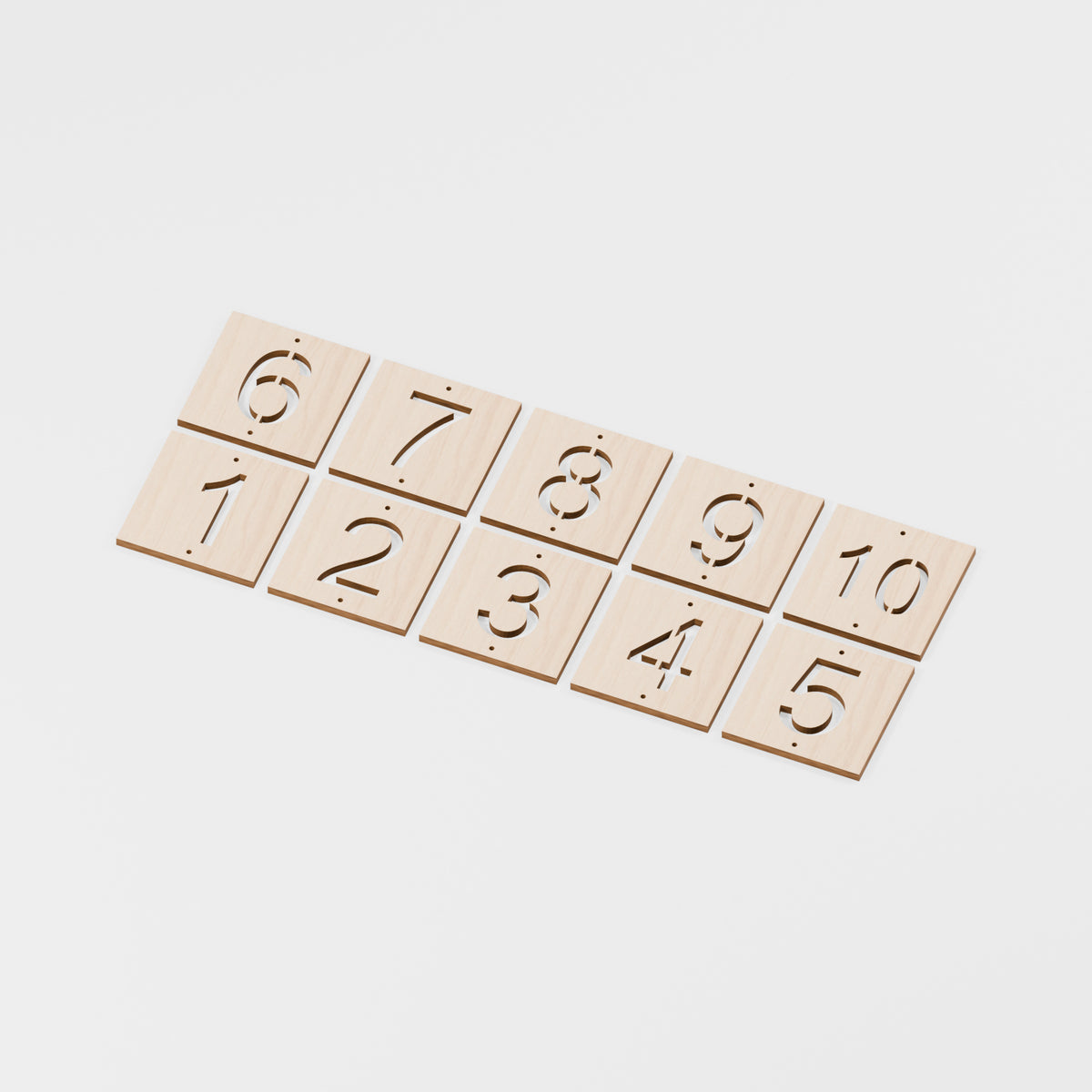 Beehive Number Plaques — Square plaques, Plywood, 6 mm, 80 × 80 mm, 10