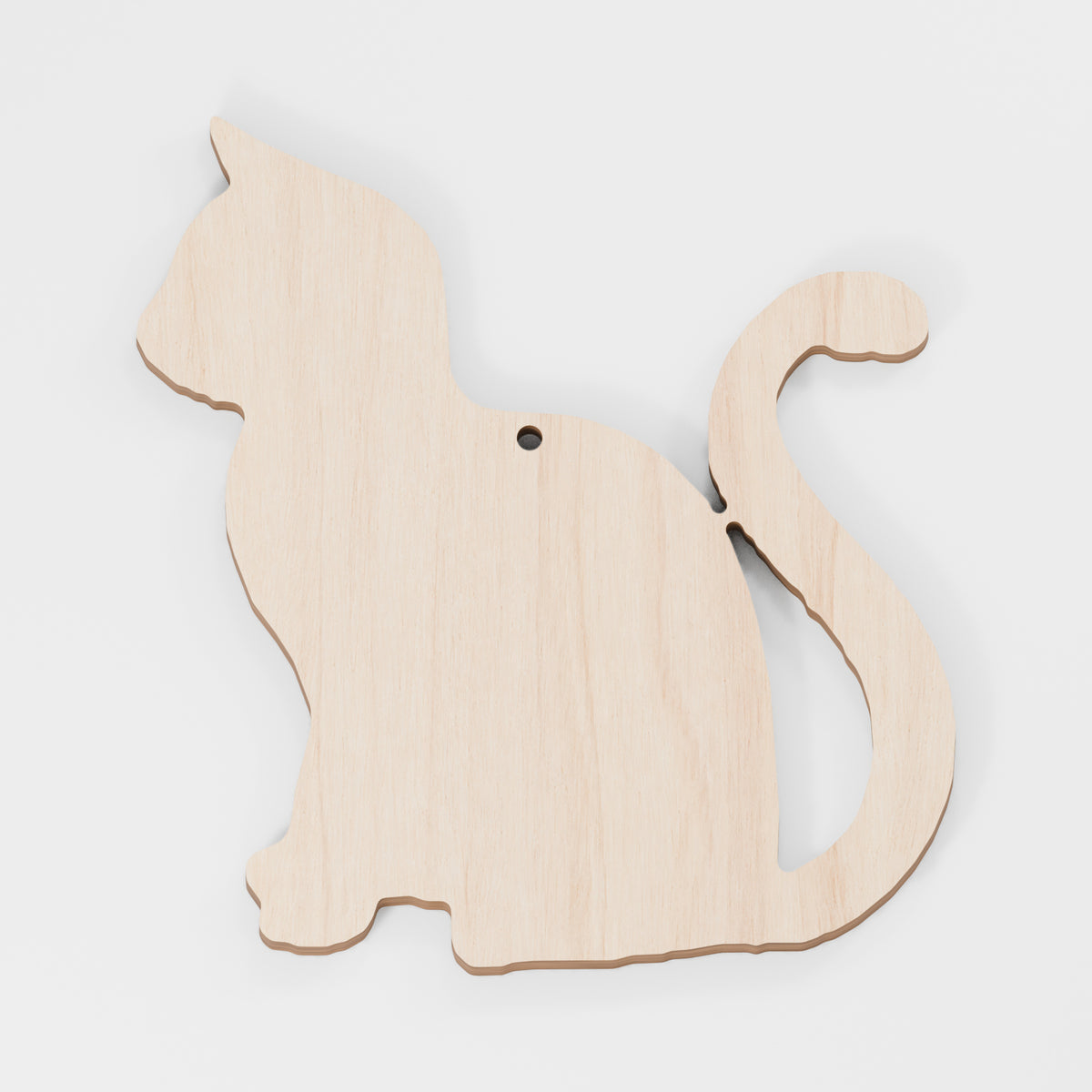 Cat Craft Shapes — Side-view sitting, Plywood, 6 mm, 100 mm maximum, 3 mm hanging hole, 100