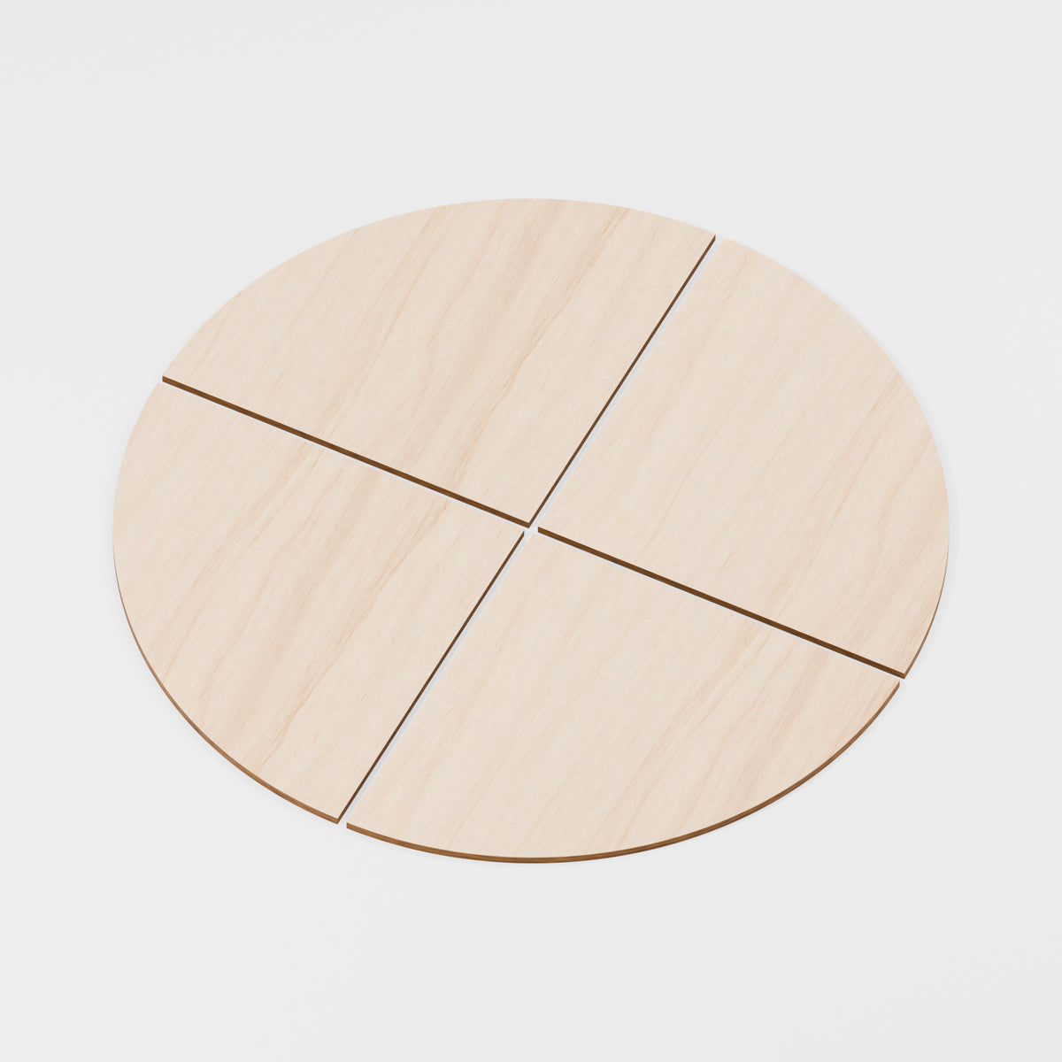 Quarter Circle Set — Plywood, 6 mm, 500 mm assembled diameter