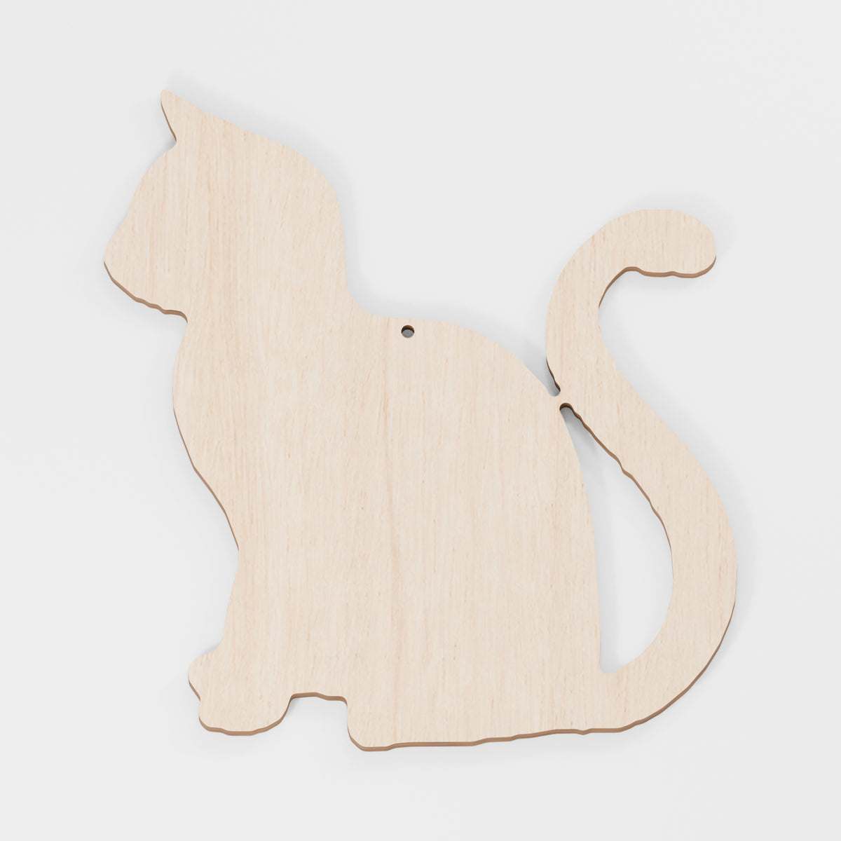 Cat Craft Shapes — Side-view sitting, Plywood, 6 mm, 150 mm maximum, 3 mm hanging hole, 100