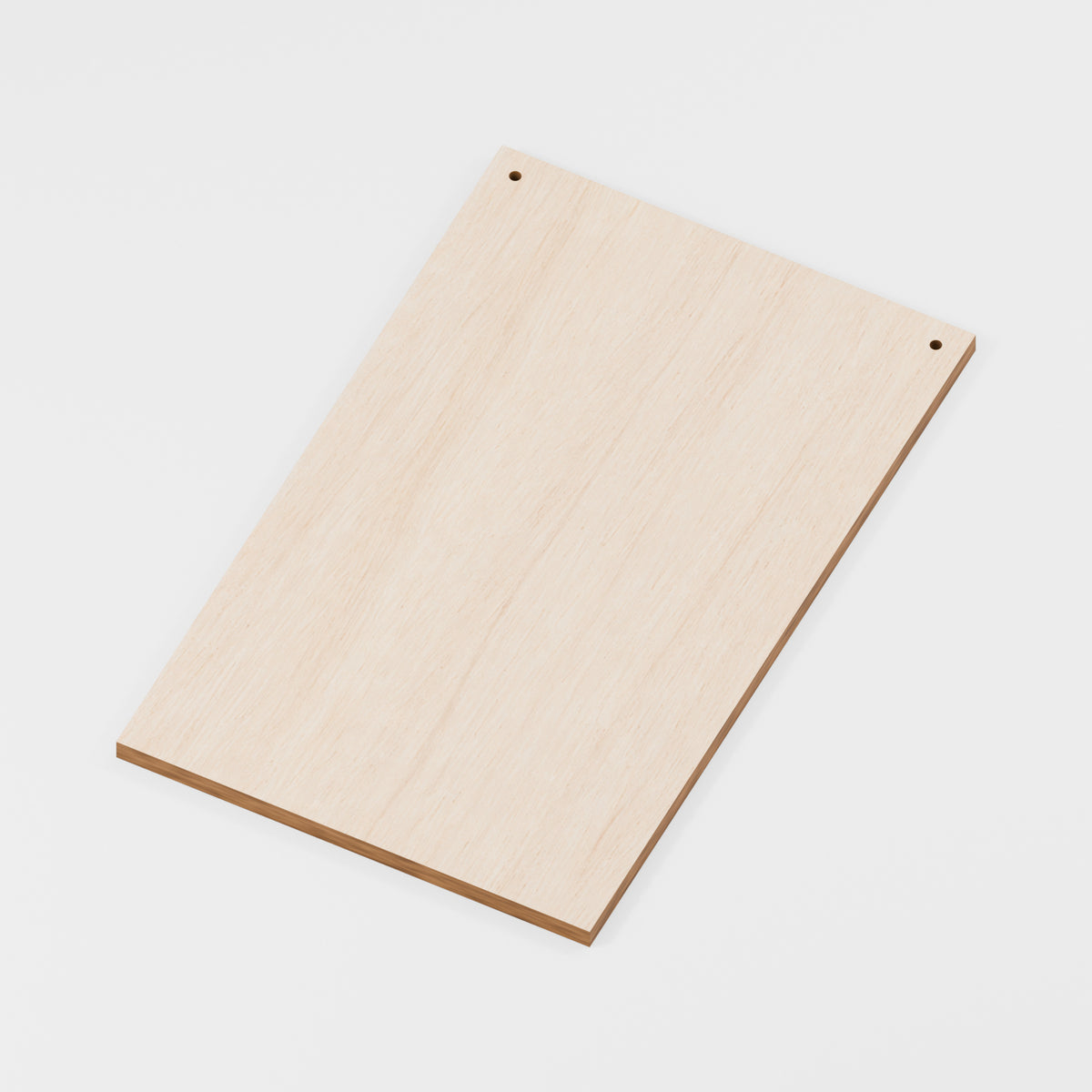 Rectangular Craft Blanks — Plywood, 6 mm, 125 × 200 mm, 2 × 3 mm top hanging holes, Square corners, 125