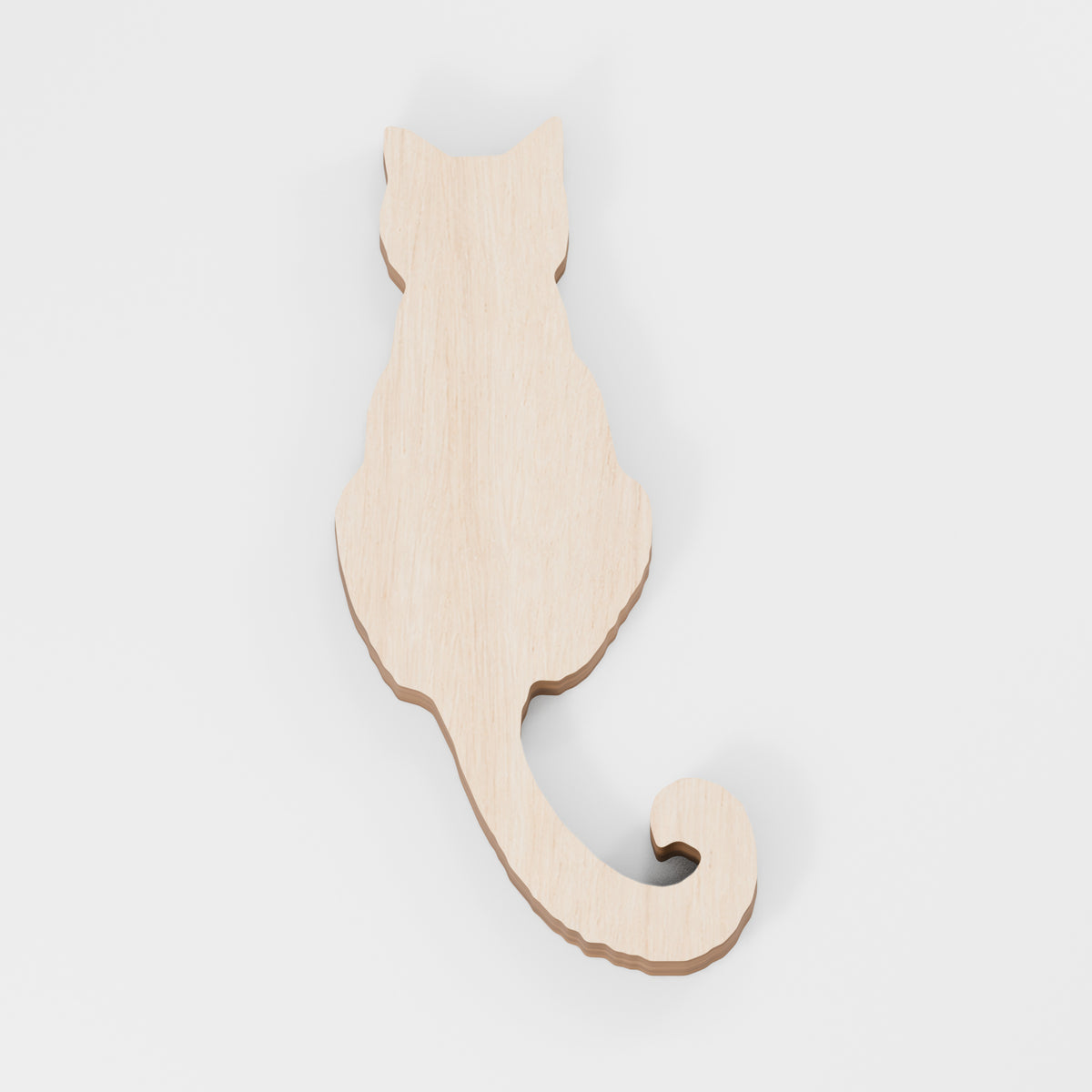 Cat Craft Shapes — Curled-tail sitting, Plywood, 6 mm, 60 mm maximum, No holes, 100