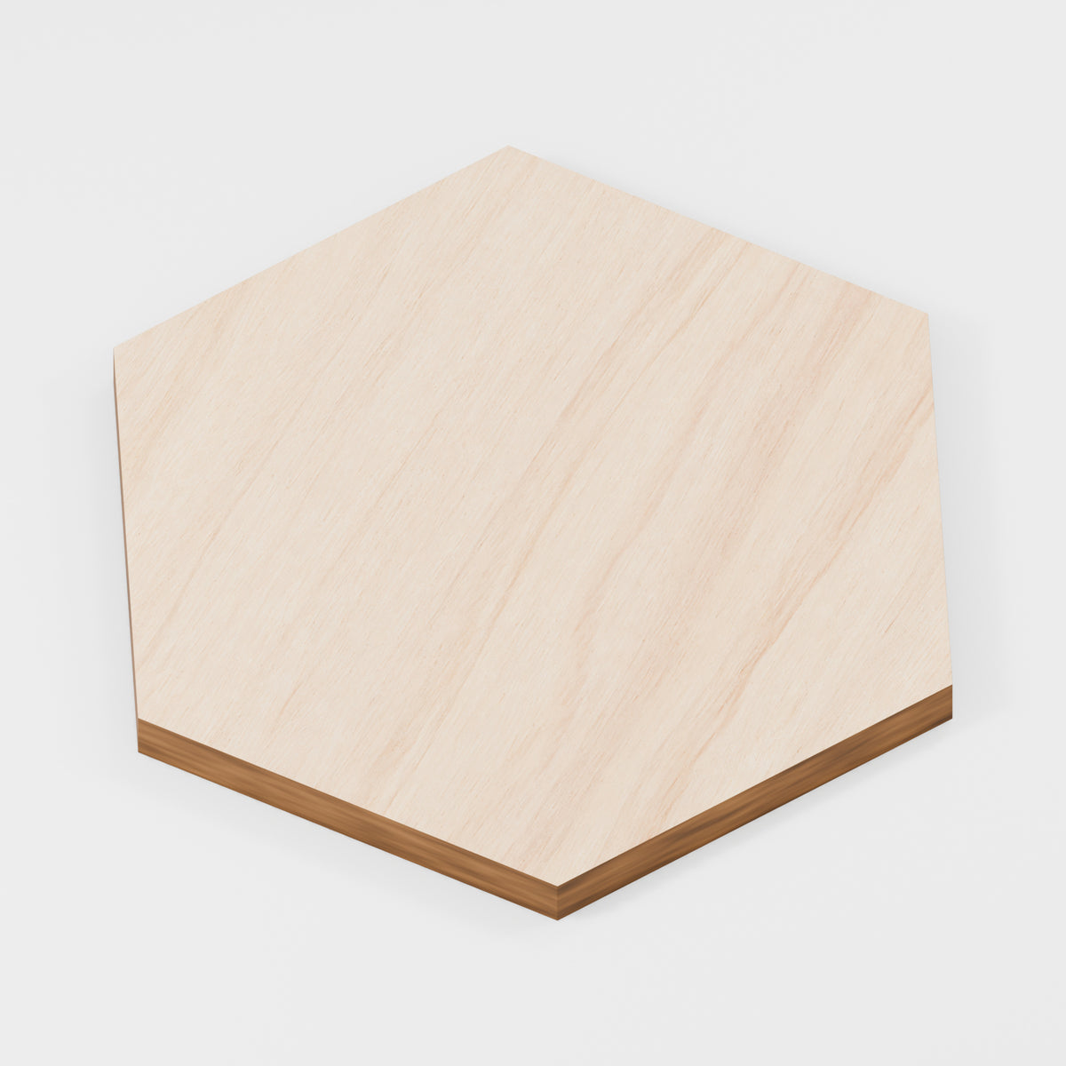 Hexagon Craft Blanks — Plywood, 6 mm, 100 × 86.603 mm, No holes, 100