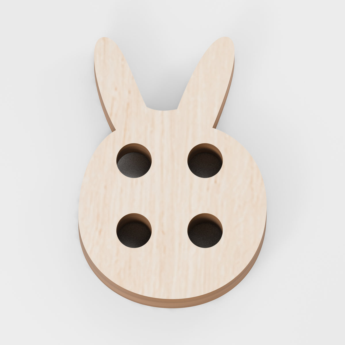 Rabbit Sewing Buttons — Plywood, 3 mm, 25 × 15 mm, 10