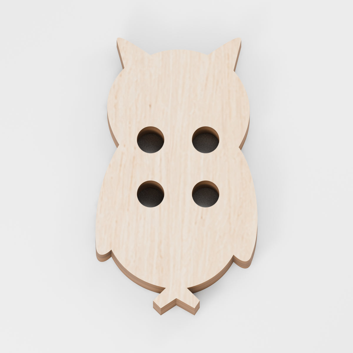 Owl Sewing Buttons — Plywood, 3 mm, 25 × 20 mm, 10