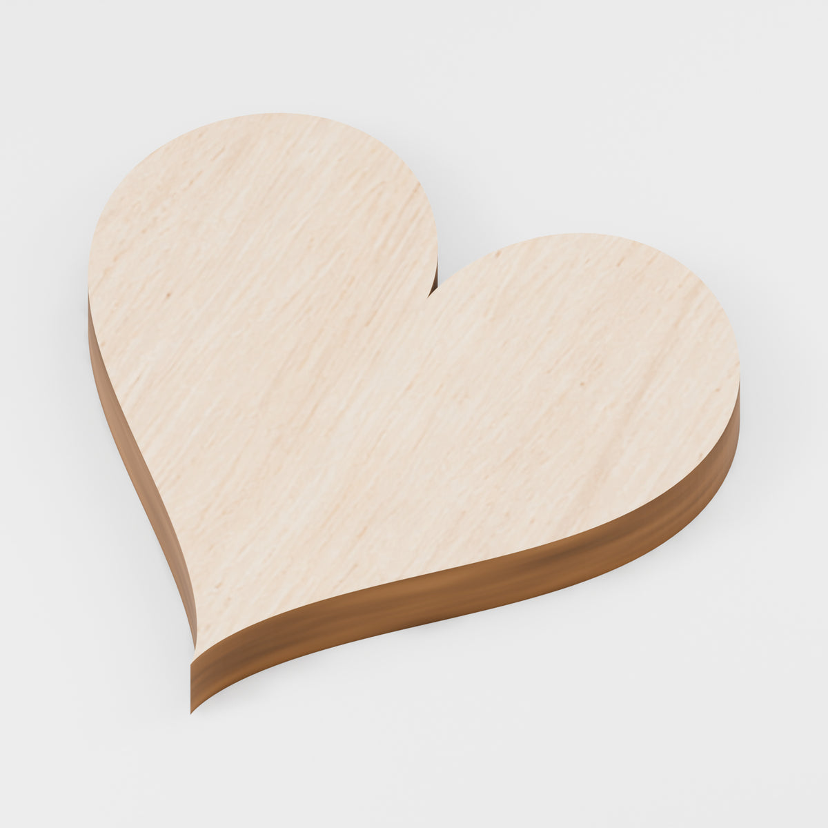 Heart Craft Blanks — Plywood, 3 mm, 25 mm maximum, No holes, 400