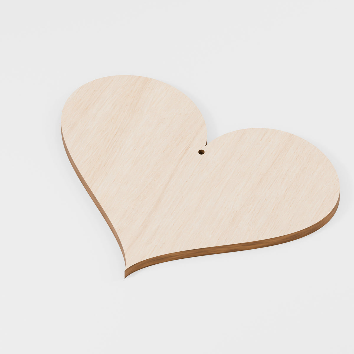 Heart Craft Blanks — Plywood, 6 mm, 140 mm maximum, 3 mm hanging hole, 100