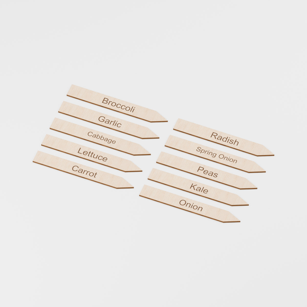 Engraved Plant Marker Sets — Vegetable labels, Plywood, 3 mm, 150 × 20 mm, 10