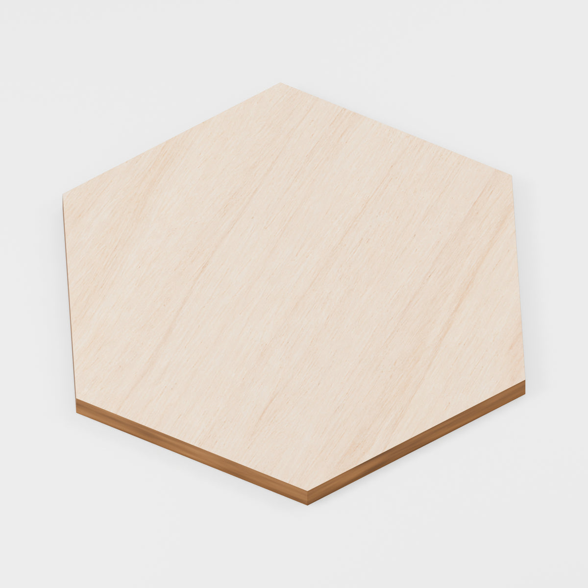 Hexagon Craft Blanks — Plywood, 3 mm, 65 × 56.292 mm, No holes, 100