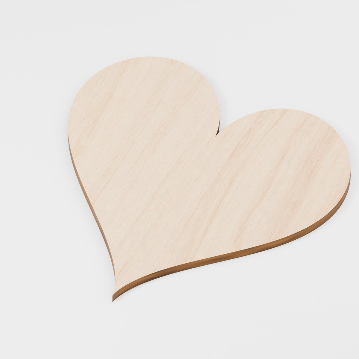 Heart Craft Blanks — Plywood, 3 mm, 80 mm maximum, No holes, 5