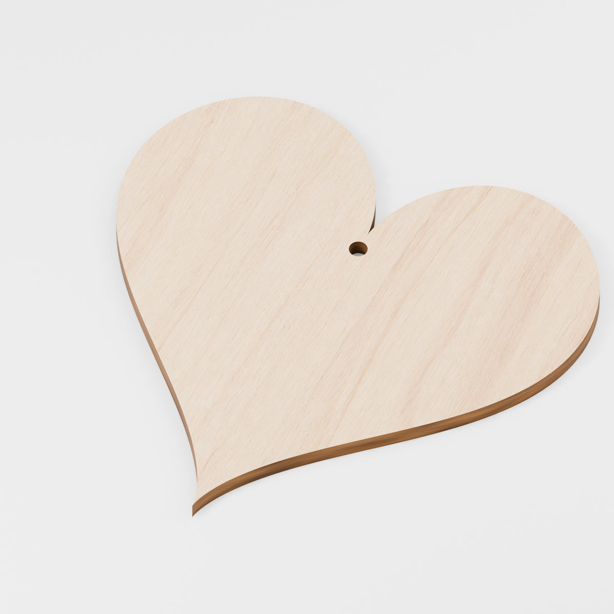 Heart Craft Blanks — Plywood, 3 mm, 80 mm maximum, 3 mm hanging hole, 5