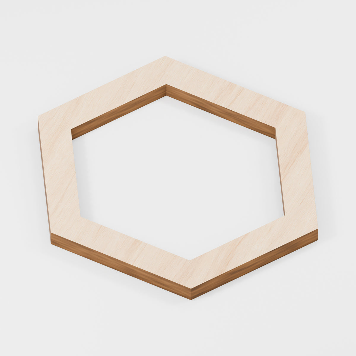 Hexagon Hoop Rings — Plywood, 6 mm, 100 × 80 mm outer / 76.416 × 60 mm opening, No holes, 5