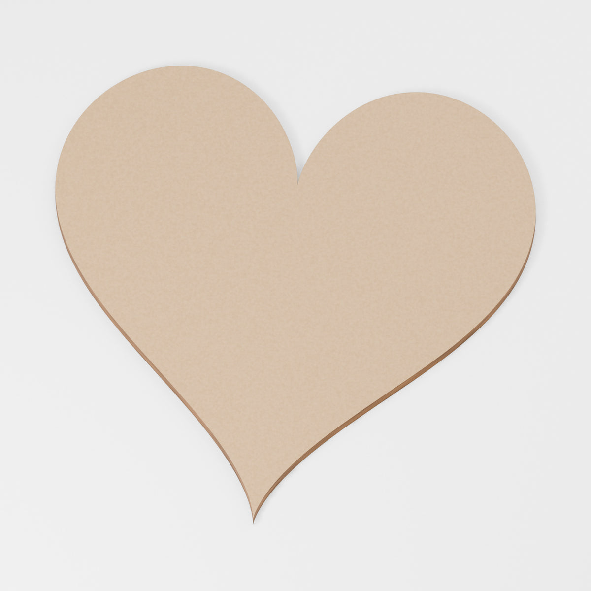 Heart — original 888 Cutout design in unfinished MDF; studio product visualisation
