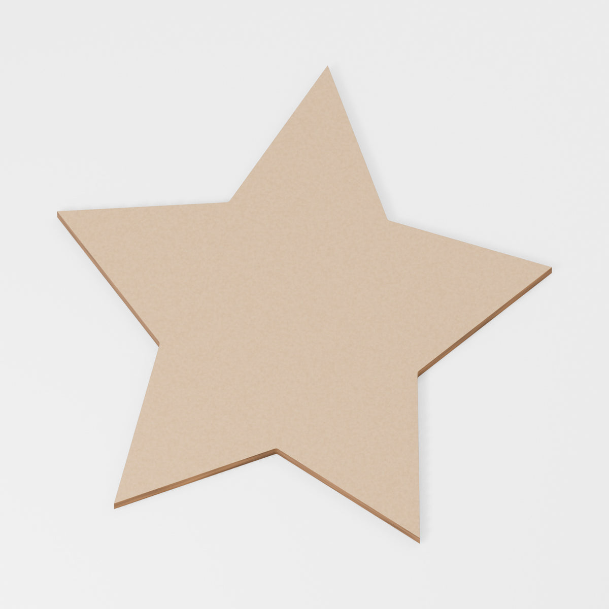 Star — original 888 Cutout design in unfinished MDF; studio product visualisation