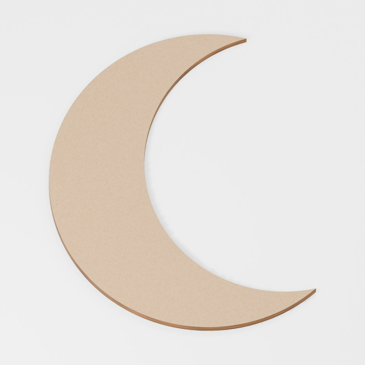 Moon — original 888 Cutout design in unfinished MDF; studio product visualisation