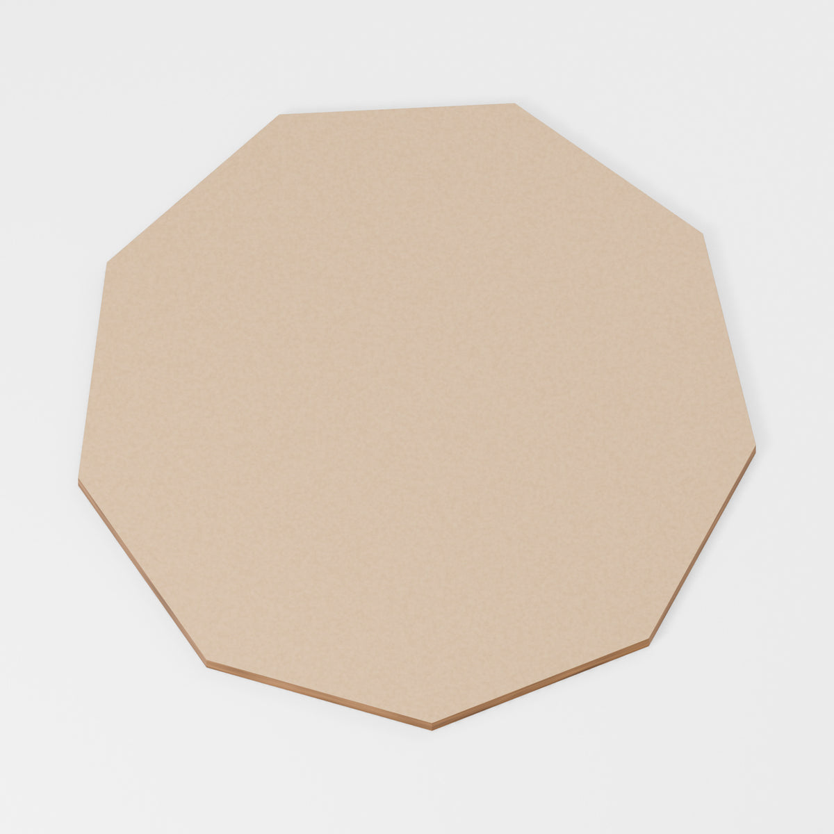 Nonagon — original 888 Cutout design in unfinished MDF; studio product visualisation