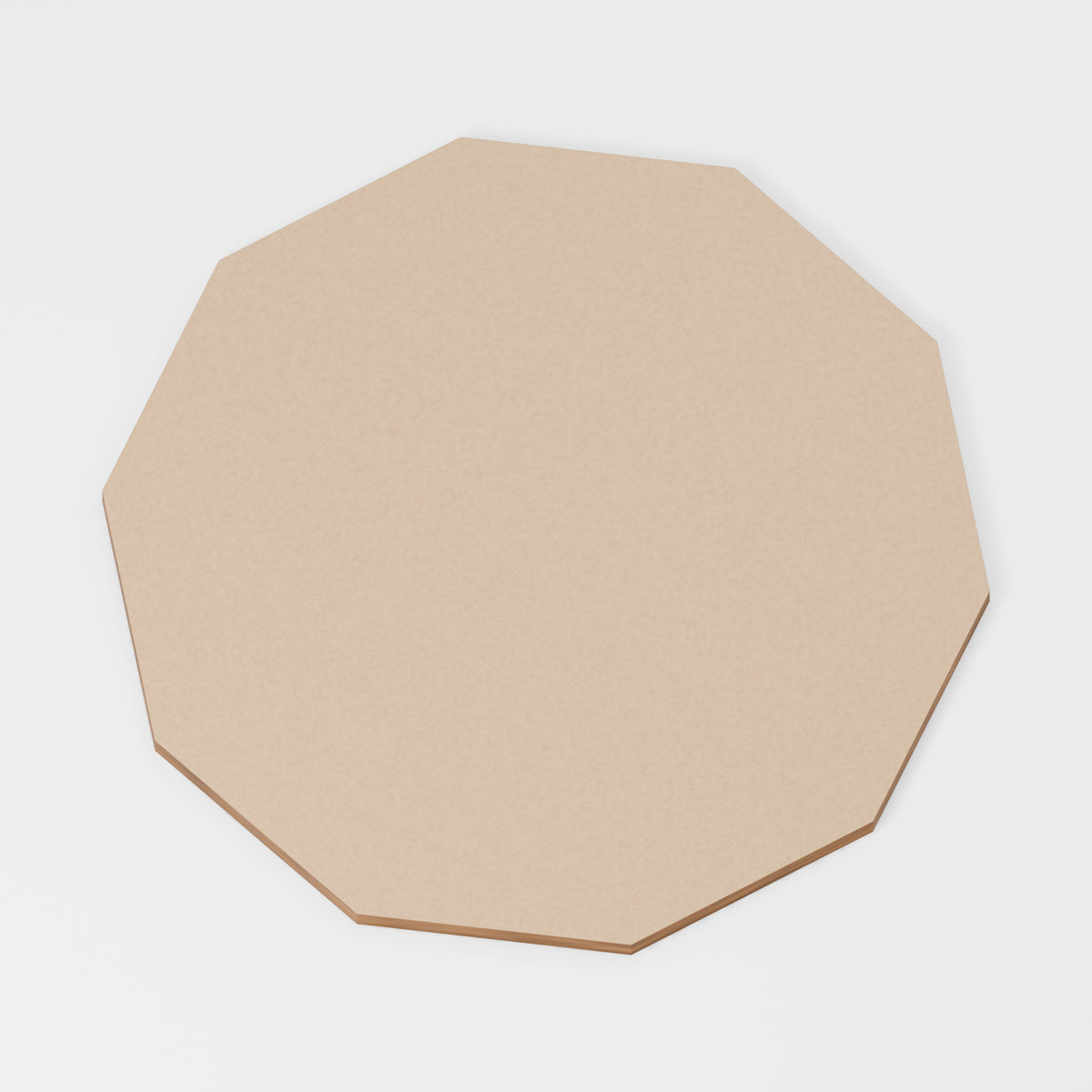 Decagon — original 888 Cutout design in unfinished MDF; studio product visualisation