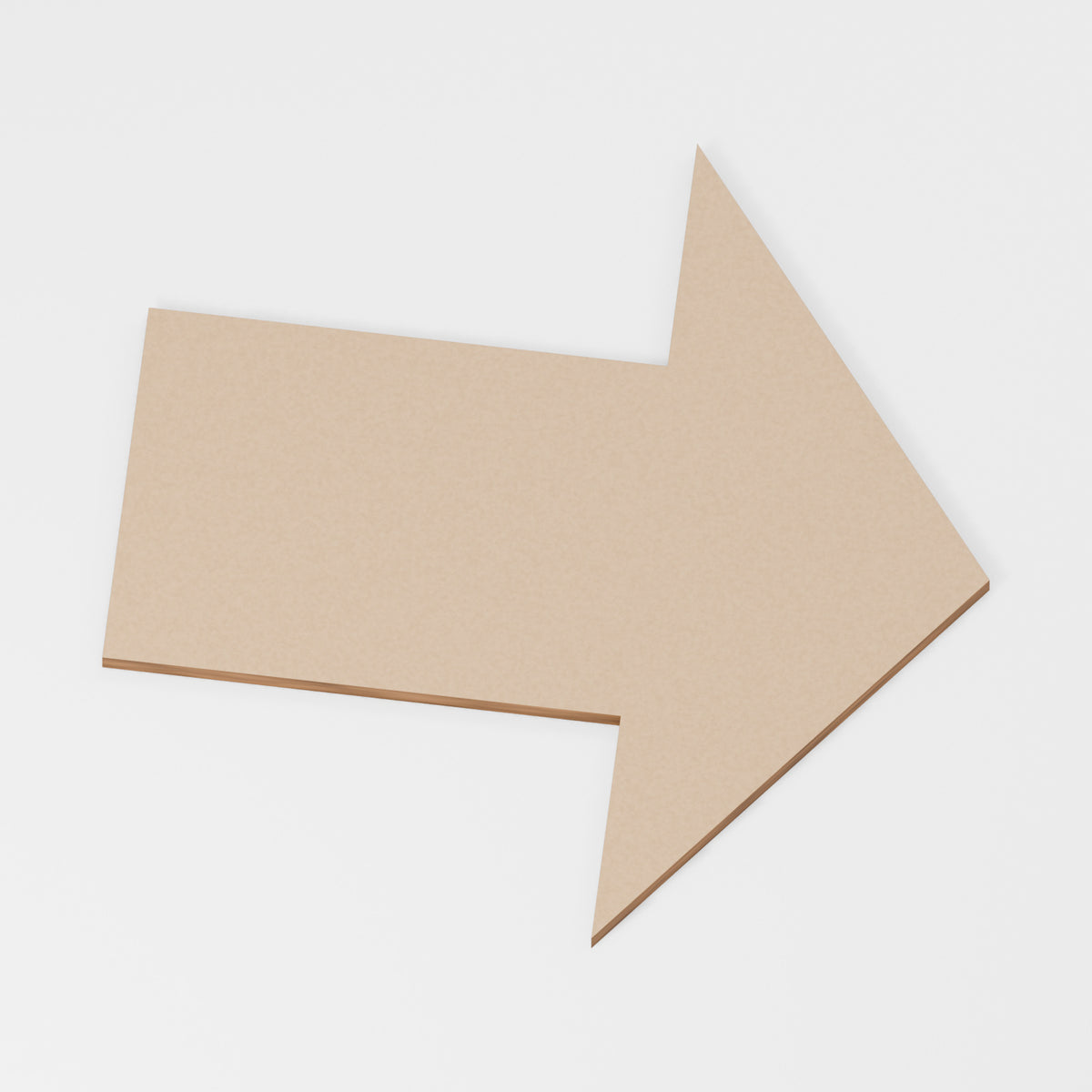 Arrow — original 888 Cutout design in unfinished MDF; studio product visualisation