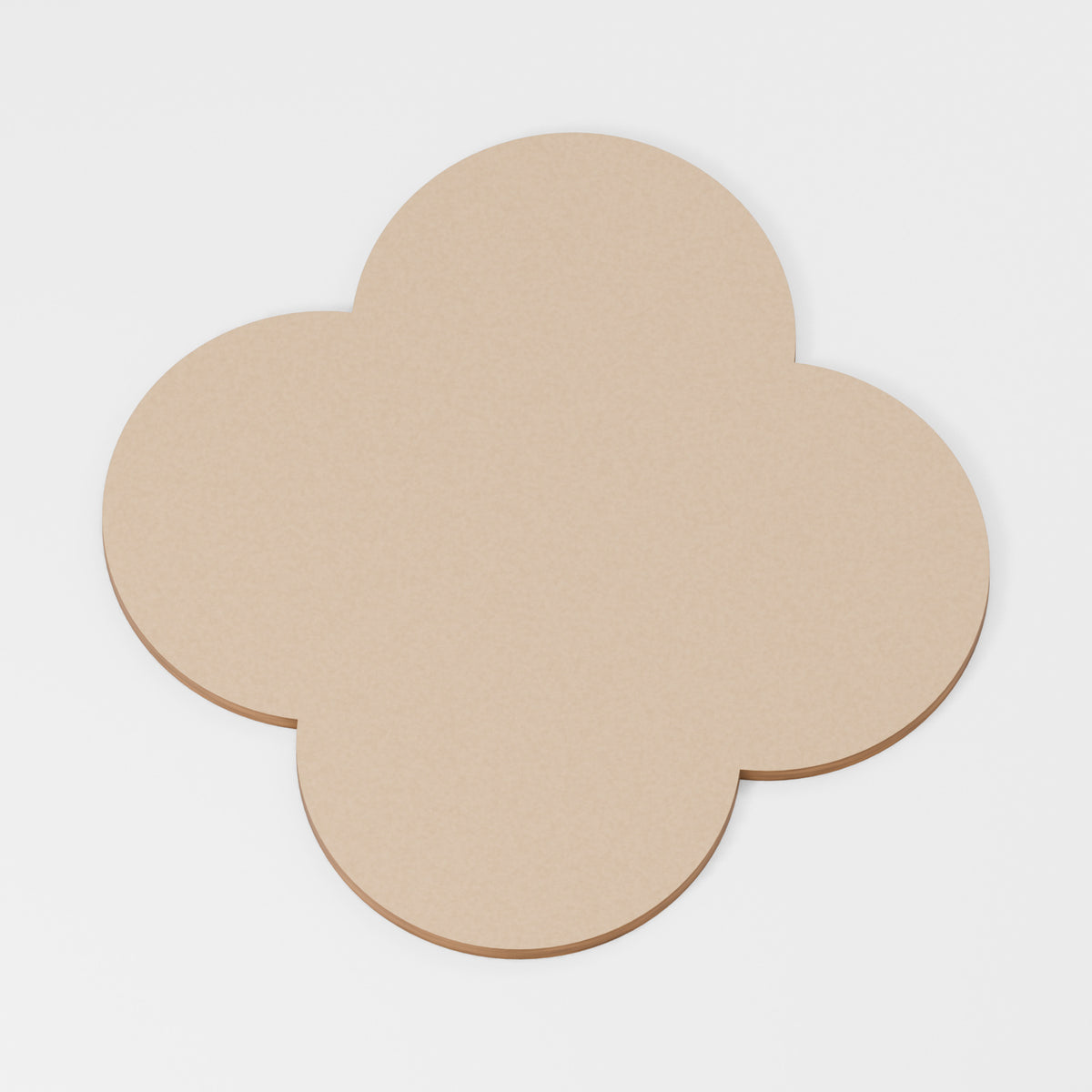 Quatrefoil — original 888 Cutout design in unfinished MDF; studio product visualisation
