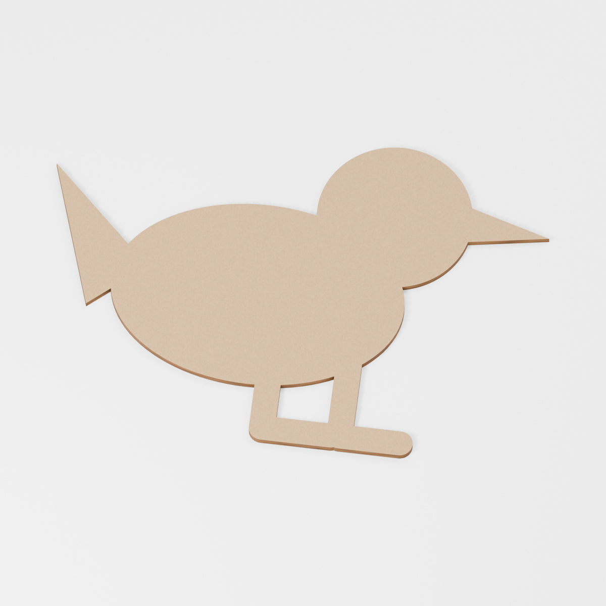 Bird Craft Blank — original 888 Cutout design in unfinished MDF; studio product visualisation
