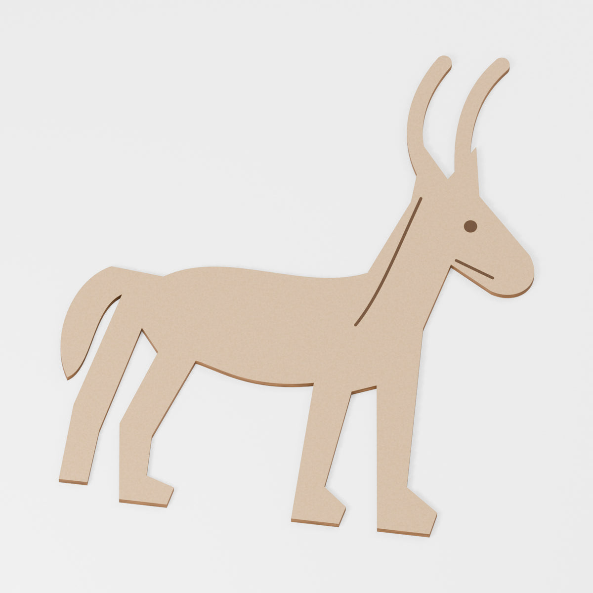 Antelope Craft Blank — original 888 Cutout design in unfinished MDF; studio product visualisation