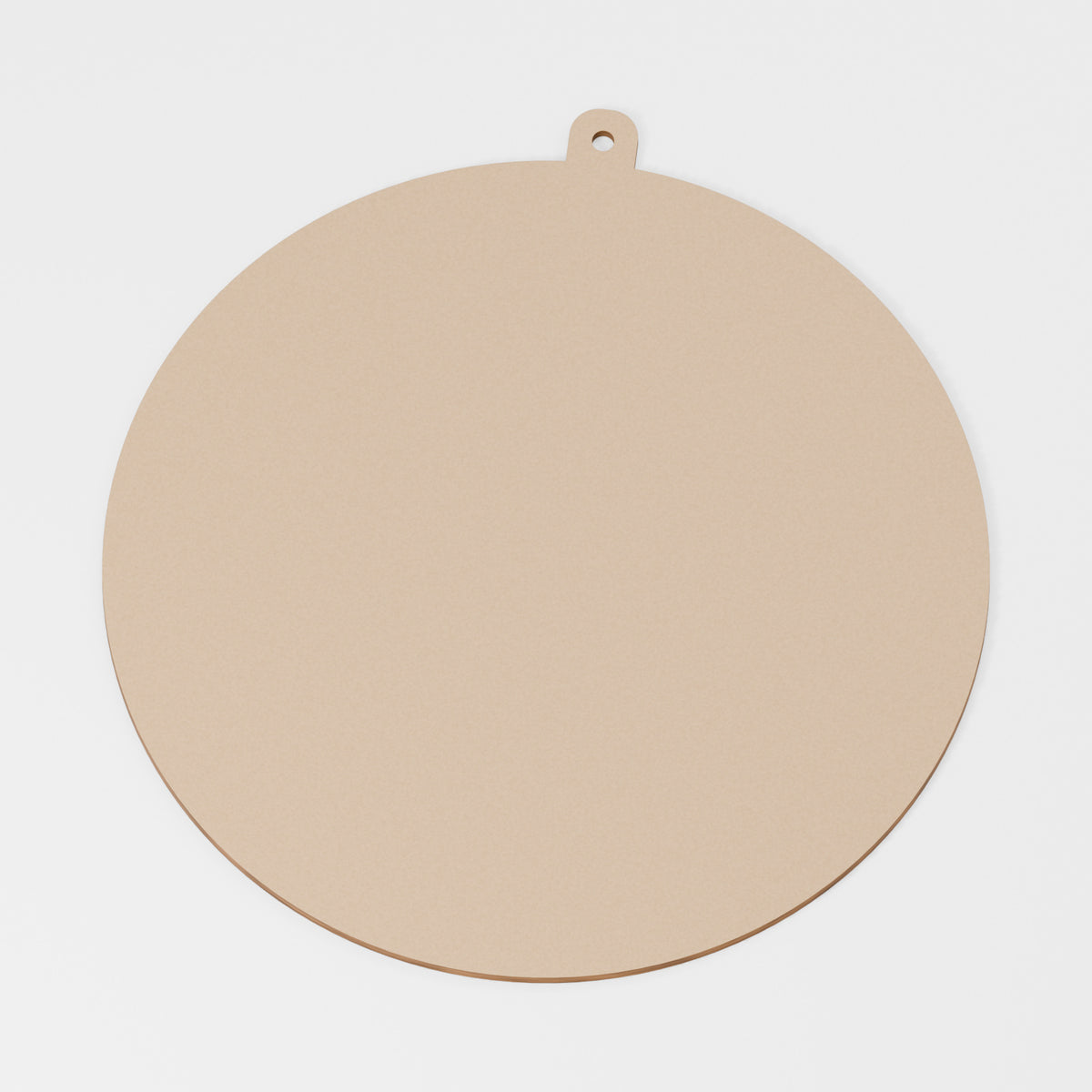 Round Hanging Decoration — original 888 Cutout design in unfinished MDF; studio product visualisation