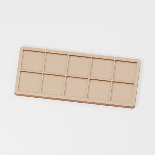 Miniature Movement Tray — original 888 Cutout design in unfinished MDF; studio product visualisation
