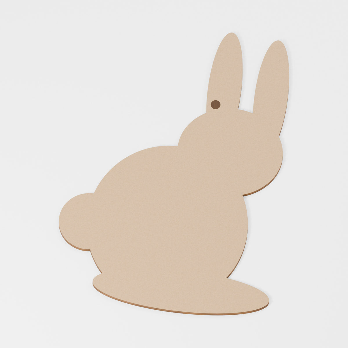 Rabbit Craft Blank — original 888 Cutout design in unfinished MDF; studio product visualisation