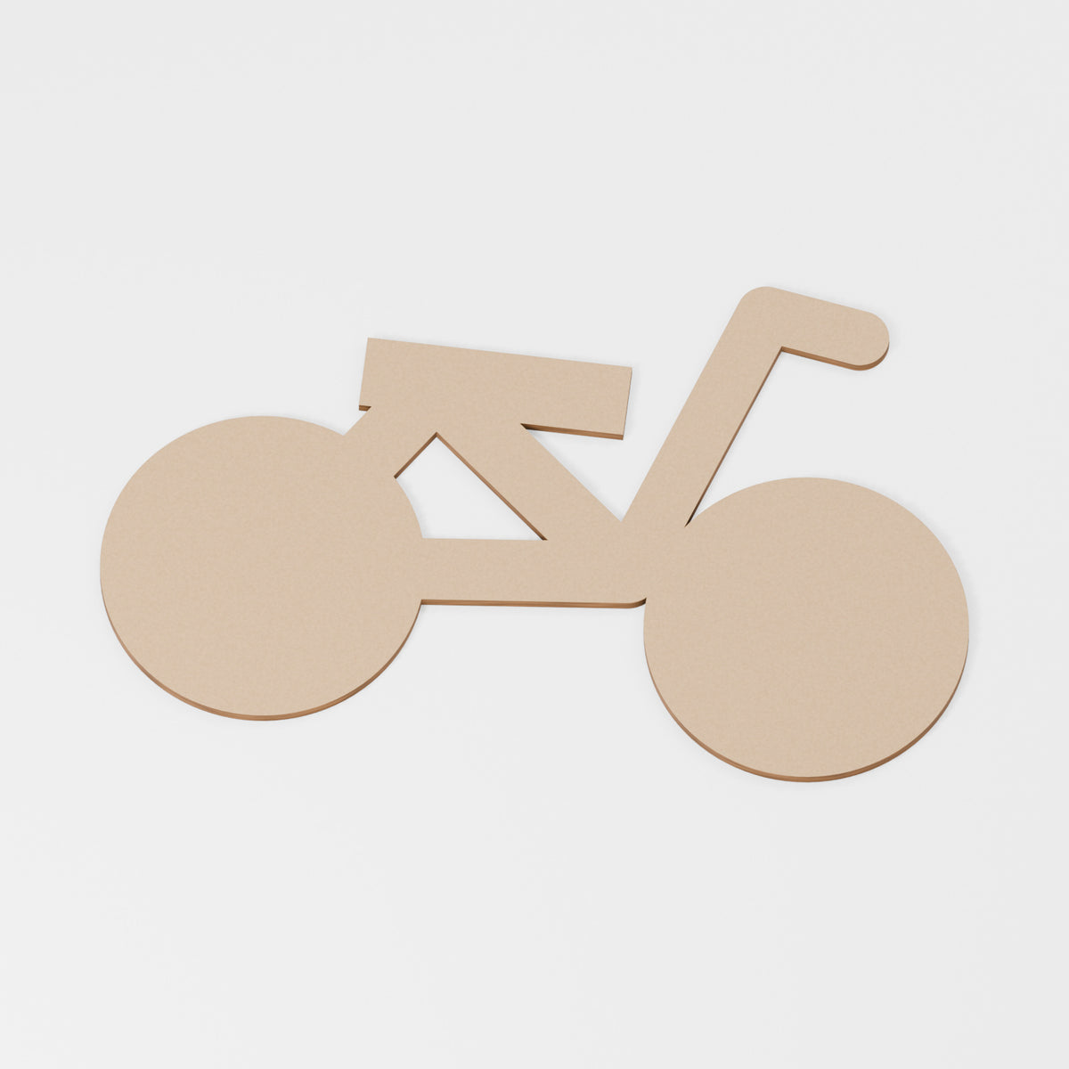Motorbike Craft Blank — original 888 Cutout design in unfinished MDF; studio product visualisation