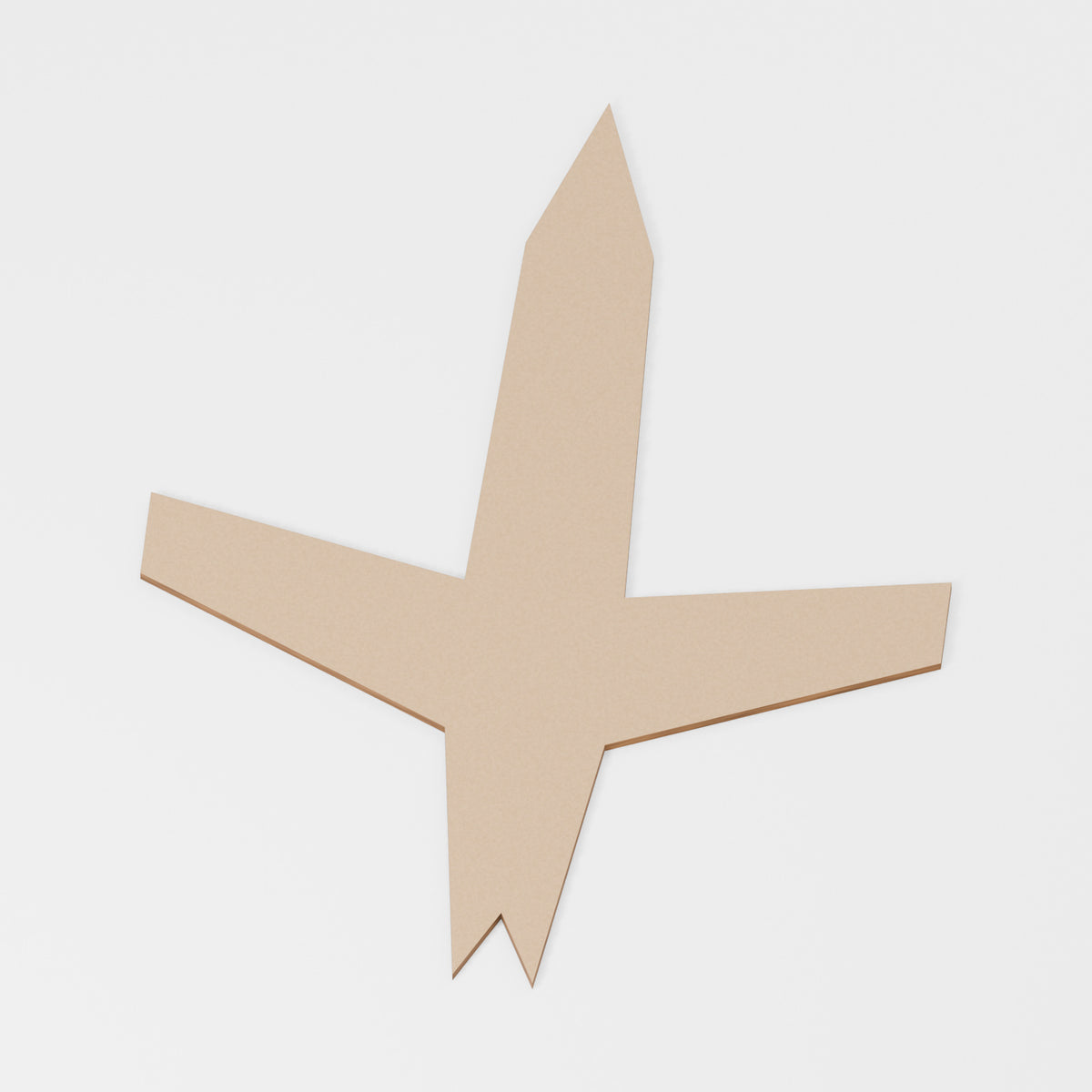 Aeroplane Craft Blank — original 888 Cutout design in unfinished MDF; studio product visualisation