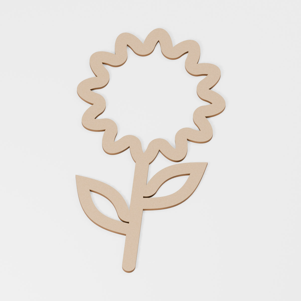 Daisy Outline Frame — original 888 Cutout design in unfinished MDF; studio product visualisation