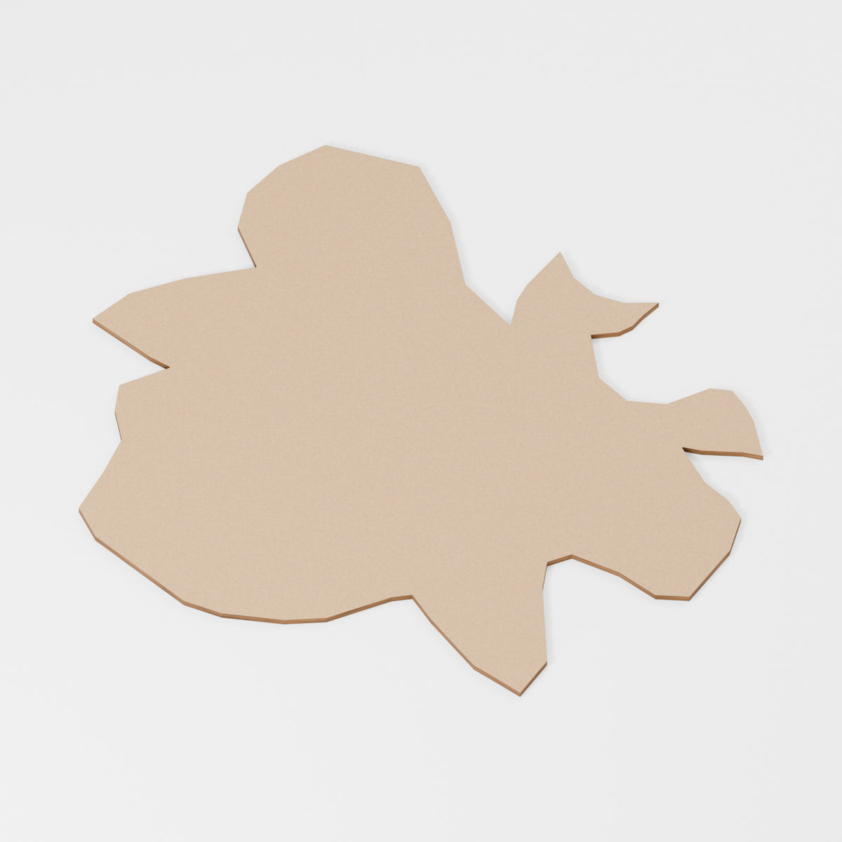 Antigua Wooden Map Shapes — original 888 Cutout design in unfinished MDF; studio product visualisation