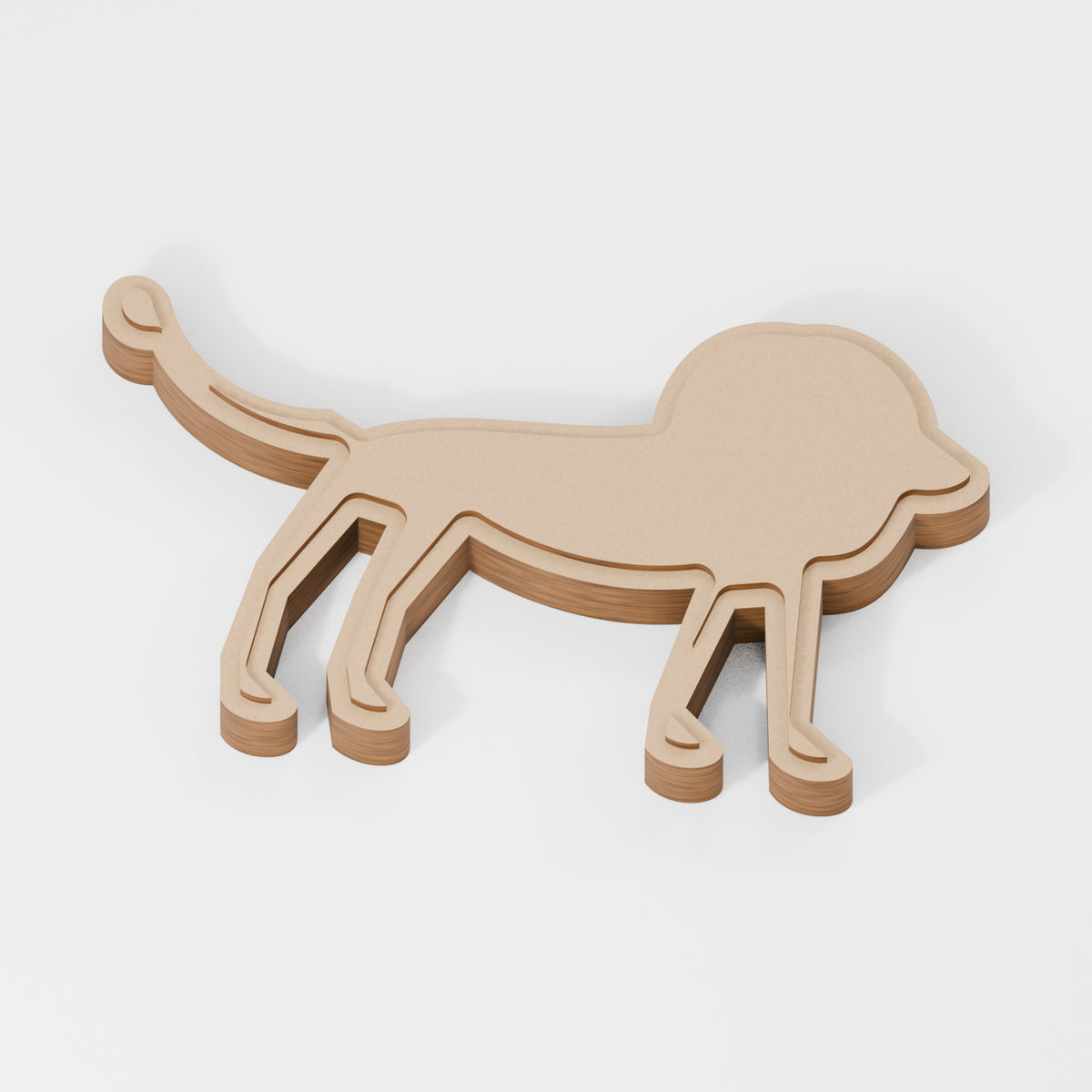 Lion Standing Layered Decoration — original 888 Cutout design in unfinished MDF; studio product visualisation