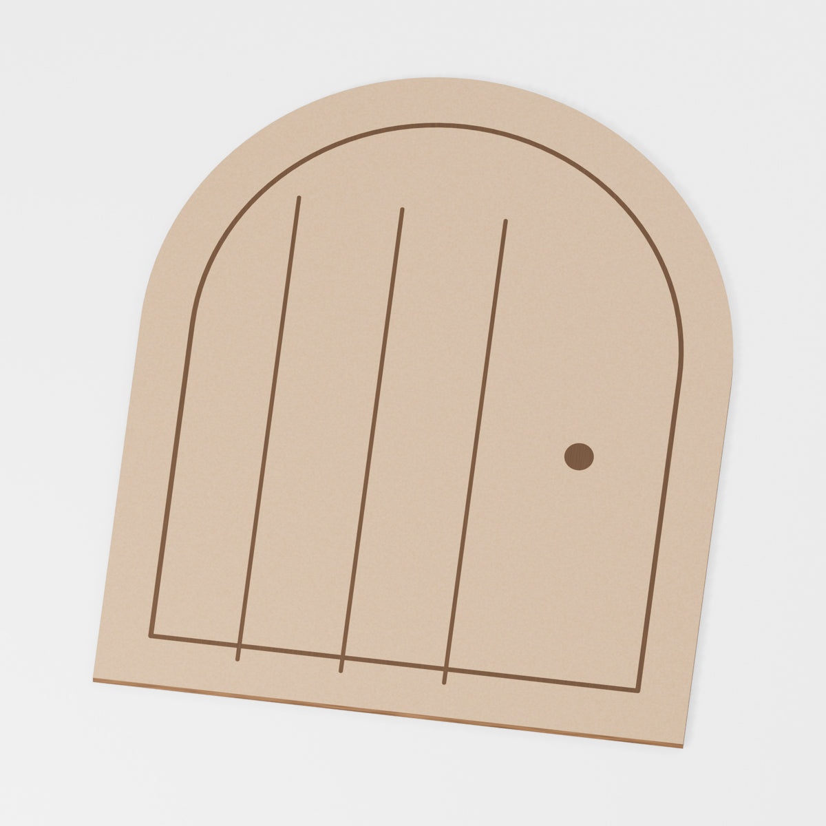 Fairy Door Craft Blank — original 888 Cutout design in unfinished MDF; studio product visualisation