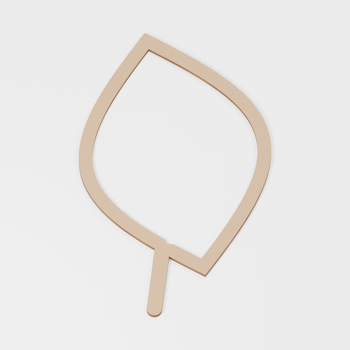 Leaf Outline Frame — original 888 Cutout design in unfinished MDF; studio product visualisation