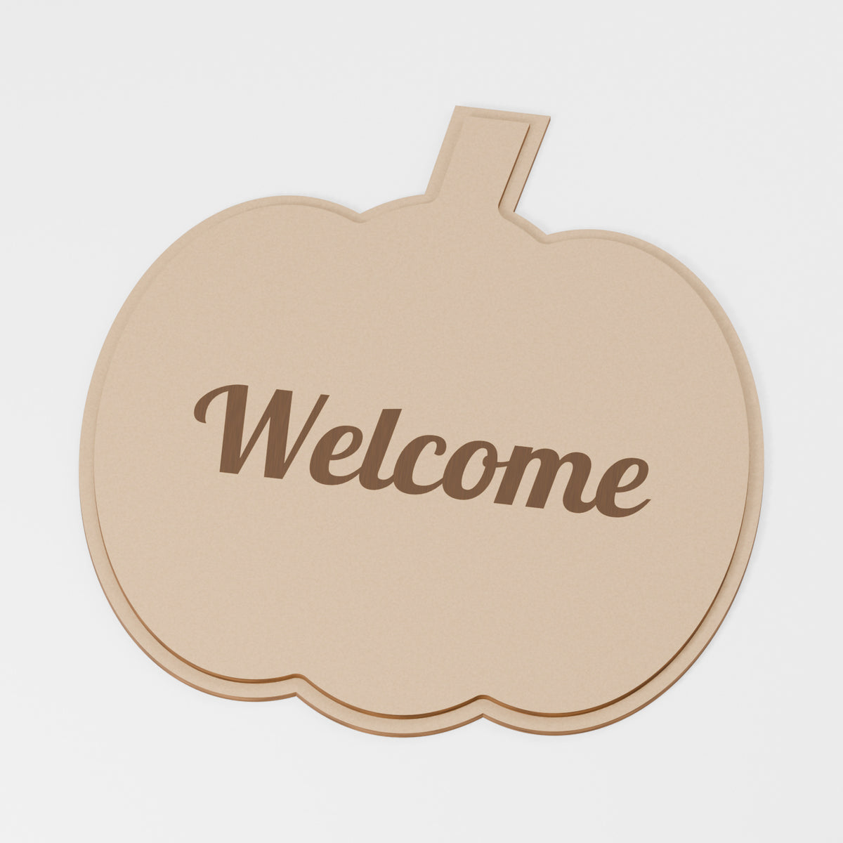 Welcome Layered Door Sign — original 888 Cutout design in unfinished MDF; studio product visualisation