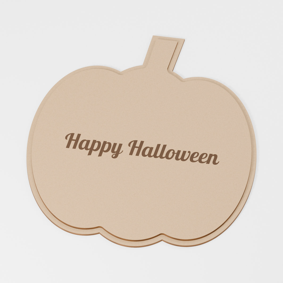 Happy Halloween Layered Door Sign — original 888 Cutout design in unfinished MDF; studio product visualisation