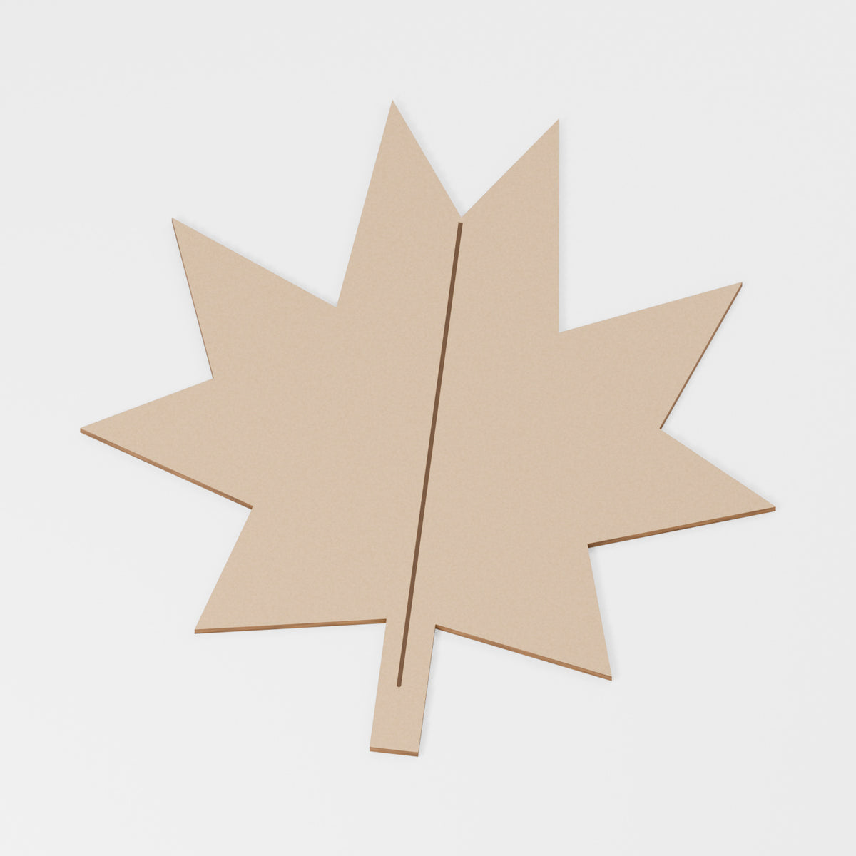 Maple Leaf Craft Blank — original 888 Cutout design in unfinished MDF; studio product visualisation